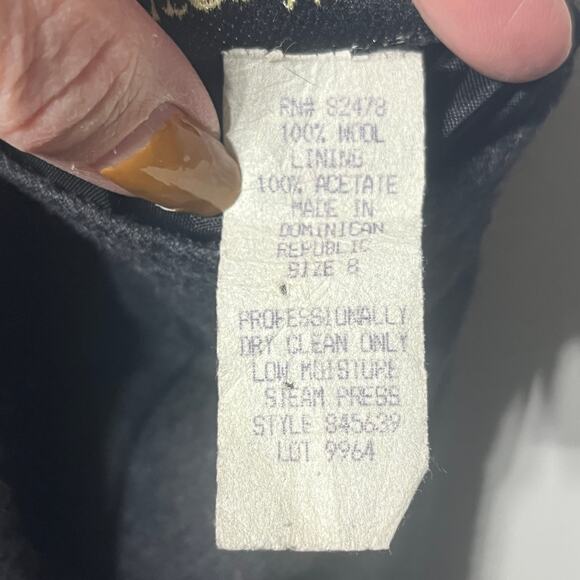 Lauren Matthews Skirt VTG 90s Midi Charcoal Gray Wool Back Slit Office Career 8 - Picture 6 of 6